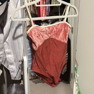 Pink and White Trim Yumiko Leotard